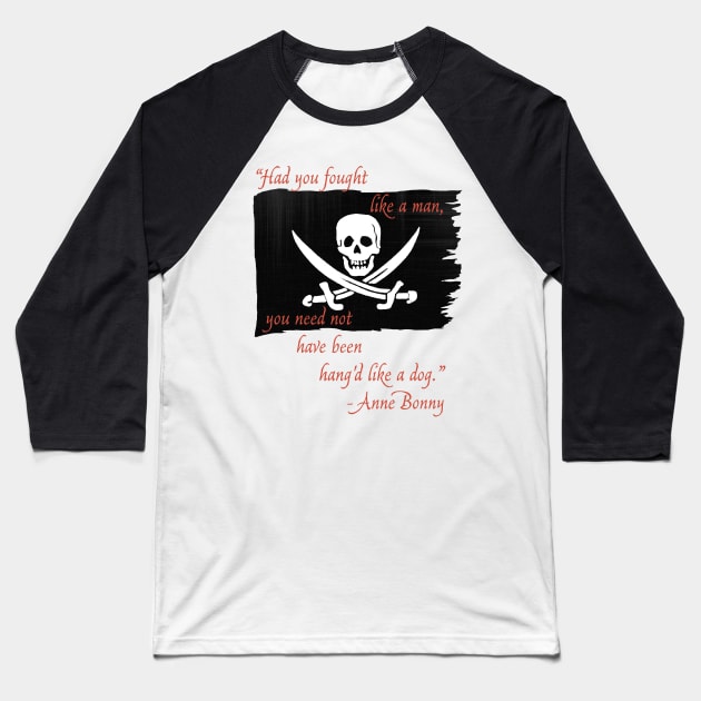 Anne Bonny Flag Baseball T-Shirt by Pr0metheus